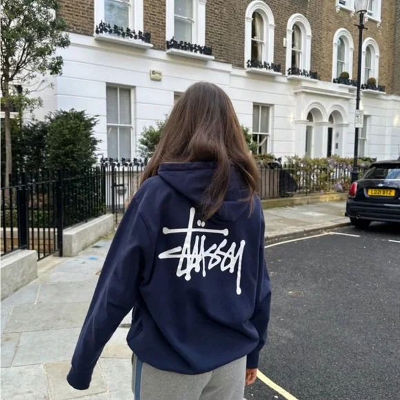 Stussy | Sweaters | Stussy Navy Blue Zip Up Sweater | Poshmark